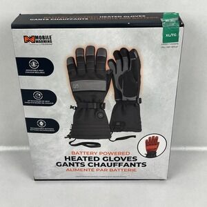 Mobile Warming Battery Heated Gloves Size XL Adjustable Heat Rechargeable NOB